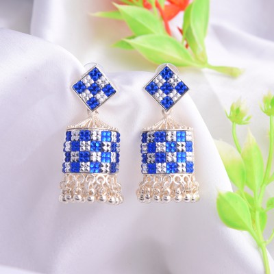 DHANISHTA FAB EARJHB-010 Beads, Zircon Alloy Jhumki Earring