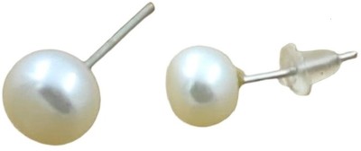 DD Pearls Natural white freshwater Pearl Metal Stud Earring