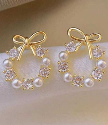 EARIC PEAL Circle diamond Shaped Korean western stud Earrings Studs Alloy Hoop Earring Alloy Drops & Danglers, Stud Earring, Hoop Earring