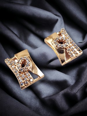 aarnaa Rose Gold Plated Western Square CZ Stone Stud Earrings For Women Brass Stud Earring