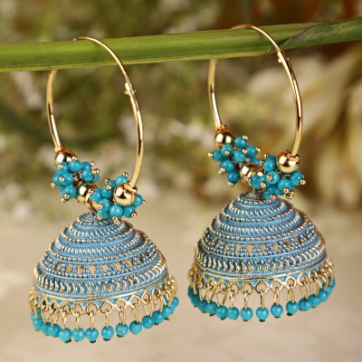 Shining Diva Latest Stylish Traditional Hoop Jhumki Earrings Pearl Metal Jhumki Earring