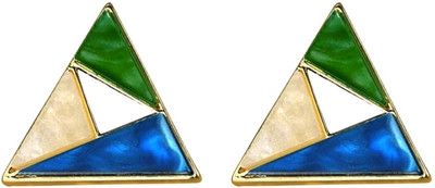 alysa Gold Plated Triangle Stud Earrings for Women and Girls Alloy Stud Earring