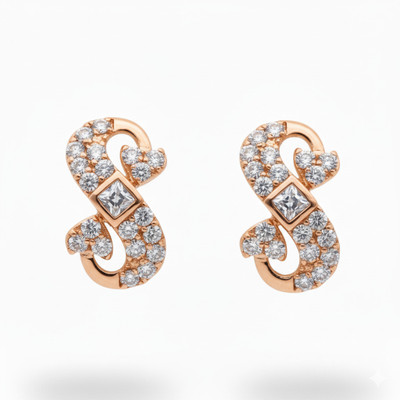 forevershine Rose Gold Plated Swirl/Infinity Hoop Earrings (Bali) Alloy Hoop Earring