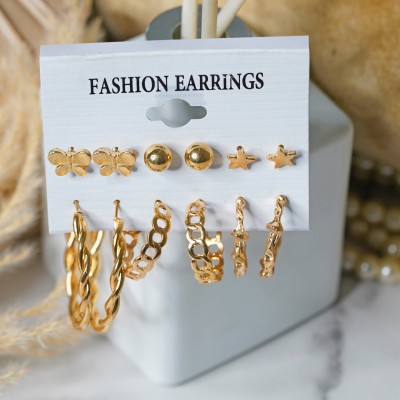 Fashion Frill Earrings For Women Multi Design Stud Drop Earrings For Women Girls Earrings Set Alloy Stud Earring