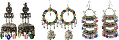 OKU Combo of 3 Pair Earrings for Women Girls Alloy Jhumki Earring