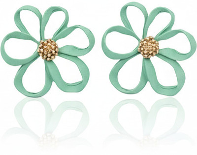 alya jewels Green Flower for Women Alloy Stud Earring