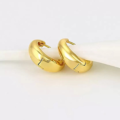 AGASTYA CREATIONS Kaju Bali shaped earrings Gold-Plated stainless steel hoop earring Alloy Hoop Earring