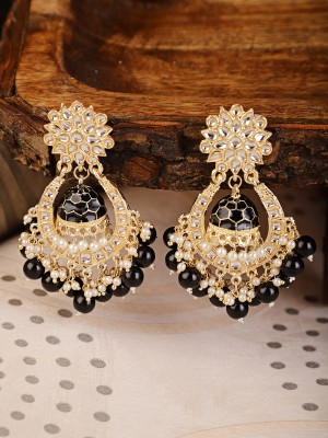 Shining Diva Latest Stylish Traditional Kundan Earrings Pearl Metal Jhumki Earring