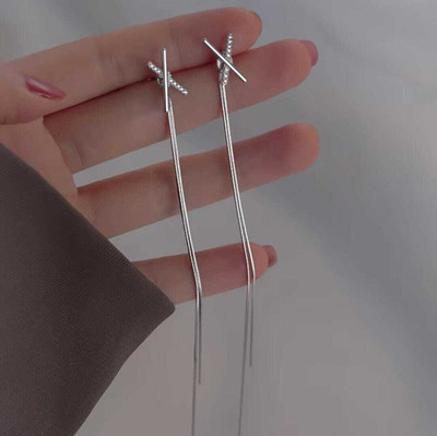 shrijaenterprises Cross Design long fringe Earrings Enamel Tassel Earring