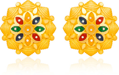 LUV FASHION Traditional Premium No Colour Fade Daily Wear Micron Plated Stud Earring Brass Stud Earring