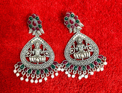 SAKETHAM SILVER LAKSHMI DESIGN EARRING Alloy Jhumki Earring