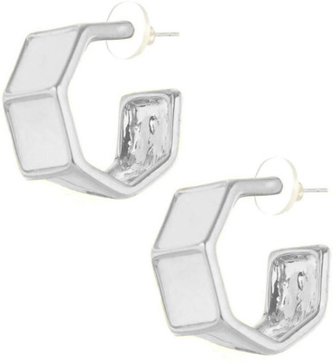 VAGHBHATT Sterling Steel Hoop Earrings, Women Stainless Steel Drops & Danglers