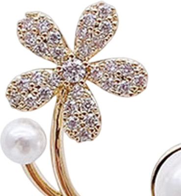 polluxcraft PolluxCraft Korean Earrings For Women & Girls /Pearl Zircon Earrings Zircon Alloy Drops & Danglers