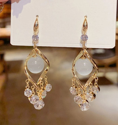 AKISON JEWELS ircon Pearl Jhumki Korean Earrings For Women Trendy Western Fashion Earring Pearl, Crystal, Diamond, Cubic Zirconia Alloy Earring Set, Drops & Danglers, Jhumki Earring AKISON JEWELS ircon Pearl Jhumki Korean Earrings For Women Trendy Western Fashion Earring Pearl, Crystal, Diamond, Cubic Zirconia Alloy Earring Set, Drops & Danglers, Jhumki Earring