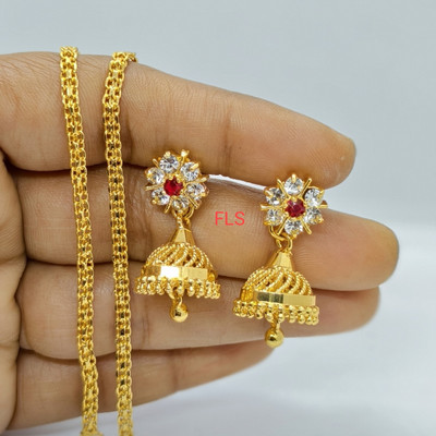 Renus Fashion MRedSmallJhumka_SideMattal(NEW)_105 Alloy Jhumki Earring