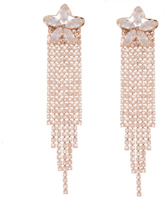 shop4dreams CZ Diamond Studded Rose Gold Plated Drop & Dangler Earring Cubic Zirconia Alloy Drops & Danglers