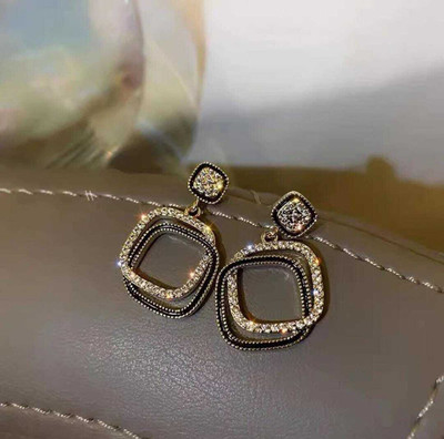 shrijaenterprises Stone Sqaure Earrngs Enamel Drops & Danglers