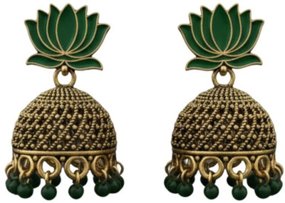 UNIKART BY SAHA Earring Green Brass Jhumki Earring