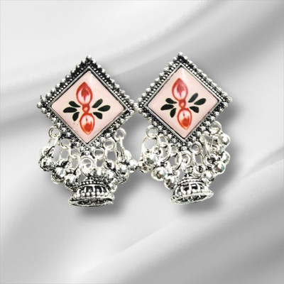 Aijewelers Earrings silver jhumka in Earrings Q jhumka silver earrings for women Diamond Alloy Hoop Earring