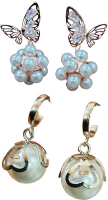 SVENT Combo Earing | Pearl Earrings Trendy | Party & Casual Jewelry for Women & Girls Alloy Earring Set