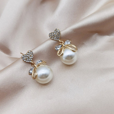 Vembley Earrings For Women/Girls Heart Shape Drop Earrings Pearl Alloy Drops & Danglers