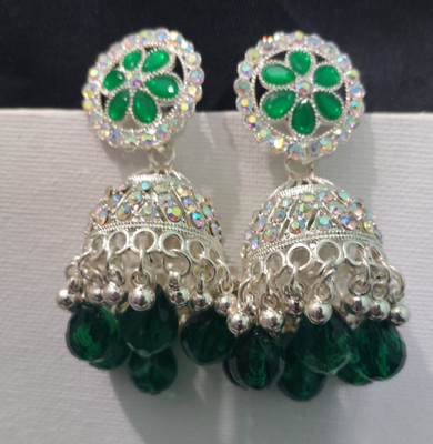 Tanbhuvnam Earrings7 Crystal Metal Jhumki Earring