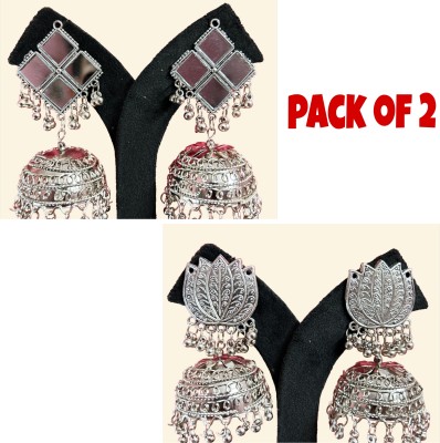 tanshu dised Jhumka Stud EarringsPack Of 2 Party Wear Oxi Brass Jhumki Earring, Earring Set, Stud Earring