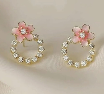 LOVIA BY HM WESTERN AD CUBIC ZIRCONIA DIAMOND EARRING FOR WOMEN AND GIRLS, KOREAN STYLE NEW Cubic Zirconia Alloy Earring Set, Plug Earring, Cuff Earring, Drops & Danglers