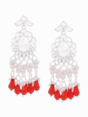 Vedda Silver Plated Earrings for Women and Girls Diamond Brass Drops & Danglers