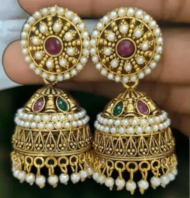 AARYA ENTERPRISES Zumkhas with pearl Metal Drops & Danglers