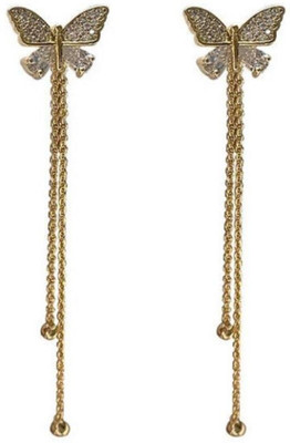 ADORNITY Stylish Golden Drop Earrings For Women and Girls Korean Jewellery Alloy Drops & Danglers
