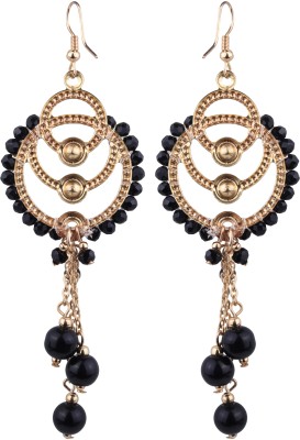RS INTERNATIONAL Beautiful Long Drop Earring Pearl, Beads Brass Drops & Danglers