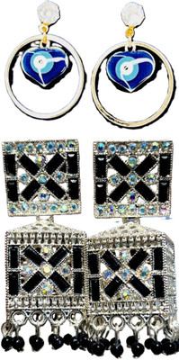 Hernger traders Blue_eyes_03 & Earring-Box-06_01 Cubic Zirconia Alloy Earring Set