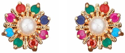 Mrigangi Ethnic small Size Multicolor Stud Earring in Gold Plating for Women and Girls Alloy Stud Earring