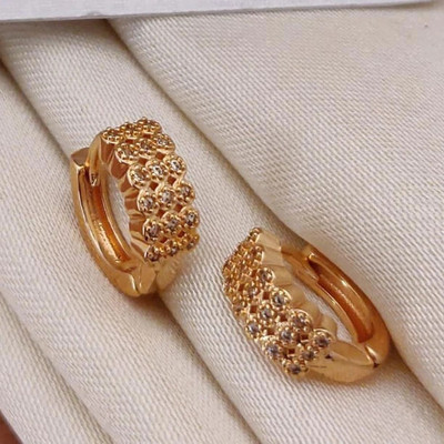 Be Preety Gold Plated Huggie Earrings for Women & Girls (Pack of 1 Pair) Brass Huggie Earring