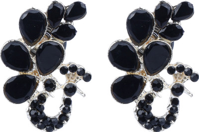 DEGHLAM DEGHLAM Alloy Black Earrings stone For Women & Girls Brass Drops & Danglers Cubic Zirconia Alloy Stud Earring