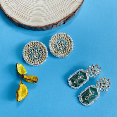 VATSALYA creation DC3Green&650GW Alloy Drops & Danglers