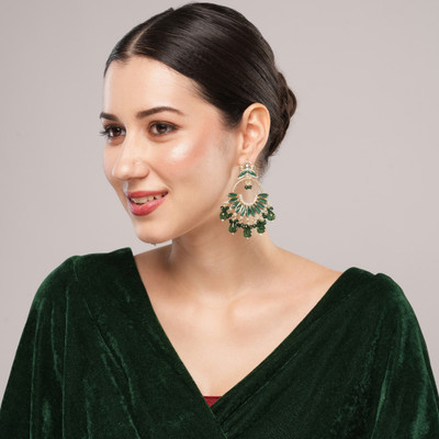 VATSALYA creation D1906Green Alloy Chandbali Earring