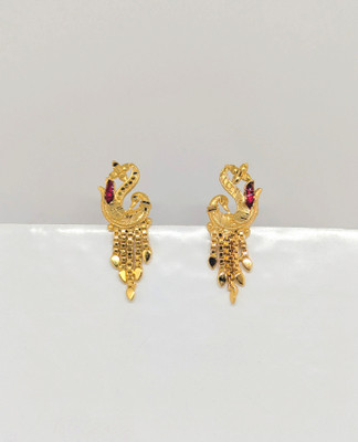Rithvin Fashion Elegant gold-plated Peacock motif stud earrings Cubic Zirconia Alloy Stud Earring