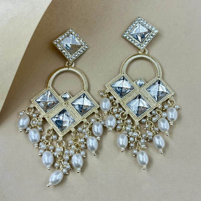 Vigilantee Jewels Drop & Danglers Kundan Square Traditional Studded Silver Plated jumka wedding Beads, Pearl, Ruby, White Zircon, Crystal Alloy Drops & Danglers, Chandbali Earring, Jhumki Earring, Earring Set, Plug Earring Vigilantee Jewels Drop & Danglers Kundan Square Traditional Studded Silver Plated jumka wedding Beads, Pearl, Ruby, White Zircon, Crystal Alloy Drops & Danglers, Chandbali Earring, Jhumki Earring, Earring Set, Plug Earring