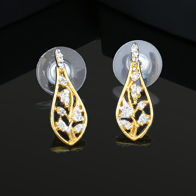 Estele Cubic Zirconia Brass Stud Earring