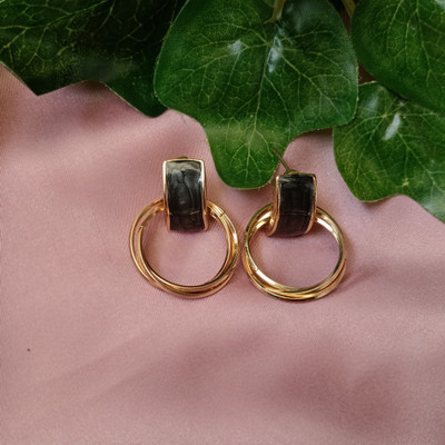 D2Fashion Best Golden Statement Stud Earring Set Alloy Huggie Earring, Stud Earring, Drops & Danglers