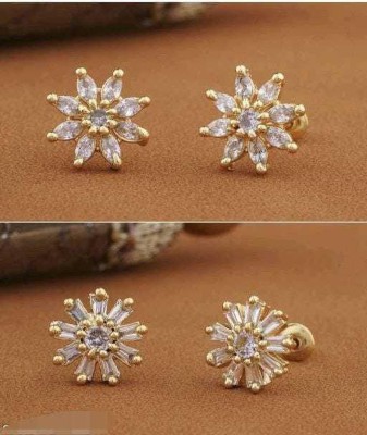 CHOPDA BUSSINESS HUB EARING SUN WHITE COMBO 2 Diamond Alloy Earring Set