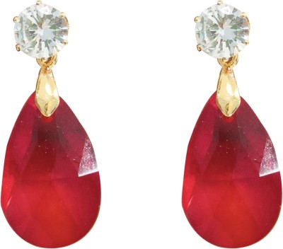 La Belleza Red Crystal Drop Dangler 3207-11 Alloy Drops & Danglers