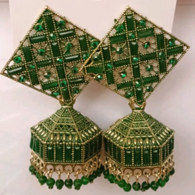 Reshu TTRADITIONAL WEDDING JHUMKHAS Agate Brass Jhumki Earring
