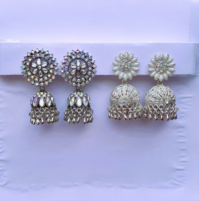 Shree Creations Earrings for women, earrings for girls, 2 pairs of earrings set Beads Alloy Drops & Danglers, Earring Set, Jhumki Earring, Plug Earring