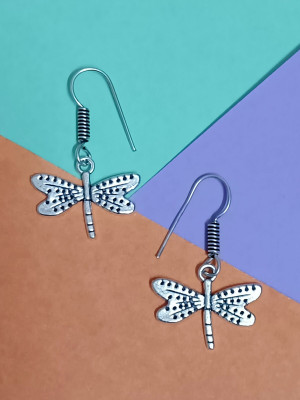 alysa Oxidized Silver Butterfly German Silver Drops & Danglers