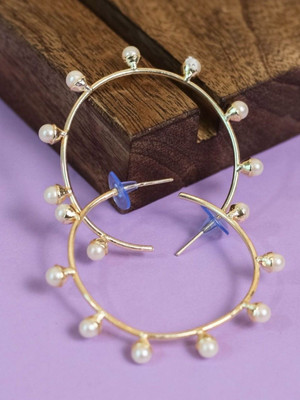 Dressberry Gold-Plated Circular Hoop Earrings Alloy Hoop Earring