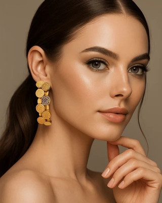 cieloria Sona Shakti Temple Coin Hoop Earrings Alloy Hoop Earring
