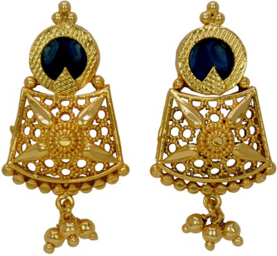 Kollam Supreme Round Enamel Ear Studs Brass Drops & Danglers